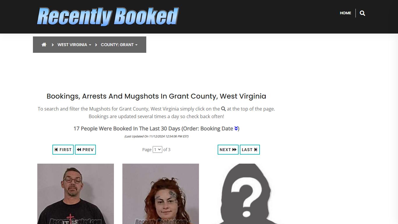 Bookings, Arrests and Mugshots in Grant County, West Virginia